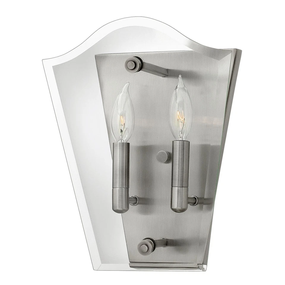 Wandleuchte EDDA in Silber 2xE14 Glas Modern Lampe Flur Wohnzimmer Schlafzimmer - Bild 1 von 1