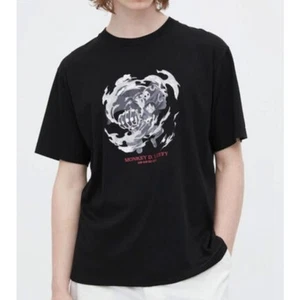 NWT Uniqlo x One Piece Luffy Punch Graphic T-shirt in Black Unisex M - Picture 1 of 9