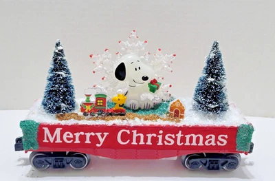 Snoopy Woodstock Christmas Steam Train Peanuts Car O ga  LED Lts Custom DTI - Image 1 of 3
