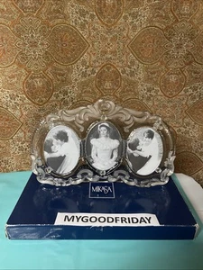 Mikasa Lead Crystal Glass Princess Oval Picture Frame Wedding Home Decor Germany - Picture 1 of 5