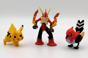 Tomy Pokemon 1.75" - 2.75" Figure Lot - Blaziken Flechinder Pikachu - Picture 1 of 13