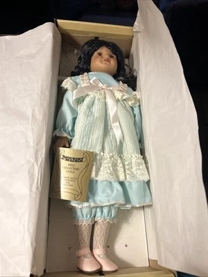 Muñeca de porcelana afroamericana vintage Seymour Mann Connoisseur Collection 17" Foto 1 de 4