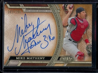 Mike Matheny 2015 Topps Tier One Acclaimed Auto /299 AA-MMY Cardinals - Image 1 of 2