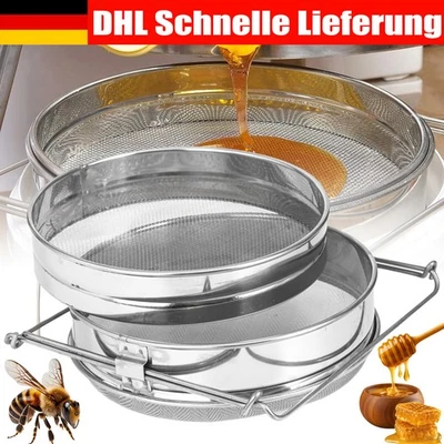 Honigsieb Küchensieb Edelstahl Farbsieb Abtropfsieb Feinsieb Backsieb Mehlsieb - Bild 1 von 4