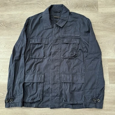 John Varvatos Star USA Men's Sz M Navy Blue M65 Utility Field Shirt Jacket $398 - Image 1 of 4