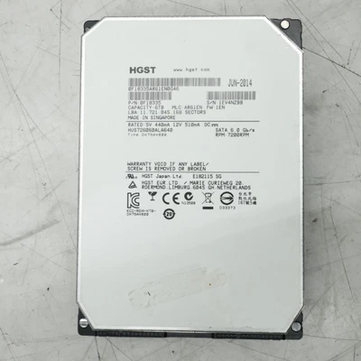 HGST 0F18335 6TB INTERNAL 7200 RPM 3.5-INCH HUS726060ALA640 T4-E2 - Image 1 of 4