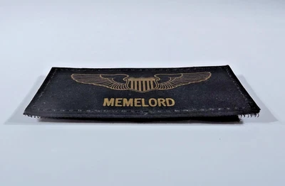 Memelord Patch - Black - Leather - Gold Tone - Pilot Wing Insignia - Image 1 of 4