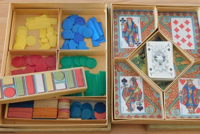 VINTAGE ancien JEU NAIN JAUNE CARTE muller SUISSE schaffhouse GB NK ATLAS PARIS - Photo 1/4