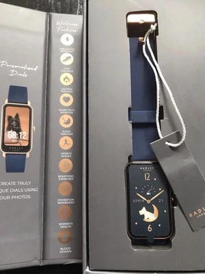 RADLEY S21 Ink Blue Silicone Strap, Lozenge Gold Case - Image 1 of 4