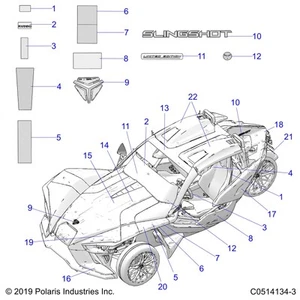 Polaris Hood Slingshot Decal, Bronze, Left-Hand, Genuine OEM Part 7191077, Qty 1 - Picture 1 of 1