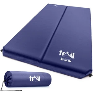 Double Camping Mat Self Inflating Inflatable Roll Mattress Extra Thick 5cm Trail - Picture 1 of 28