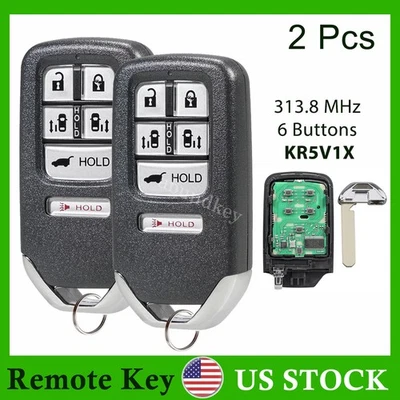 2 para 2014 2015 2016 2017 Honda Odyssey Smart Prox controle remoto chaveiro entrada KR5V1X - Imagem 1 de 4