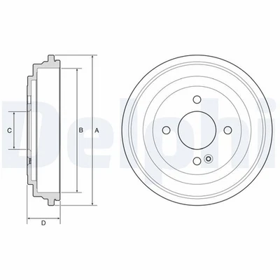 2x DELPHI Bremstrommel Trommeln Trommelbremse Hinten BF633 - Bild 1 von 2