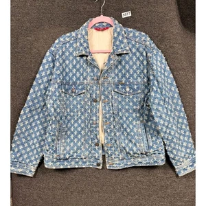 Supreme Hole Punch Denim Trucker Jacket Mens Size Large 100% cotton Logo - Bild 1 von 9