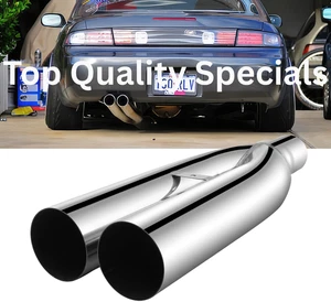 2.5" Inlet 3'' Outlet Blast Pipes Exhaust Muffler Tips Stainless Steel Universal - Bild 1 von 16