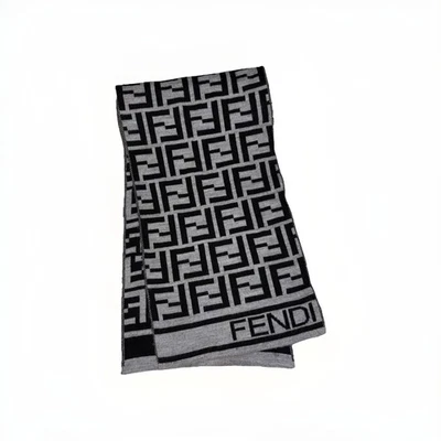 Fendi FF монохромный зимний шарф двусторонний - Изображение 1 из 4