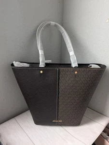Neu mit Etikett Michael Kors Flora große Beuteltasche mit charakteristischem Logo und Leder in Braun - Bild 1 von 4