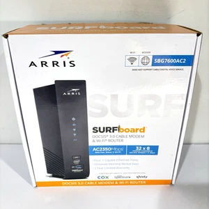 ARRIS SURFboard SBG7600AC2 DOCSIS 3.0 Cable Modem & AC2350 Dual-Band WiFi Router - Picture 1 of 15