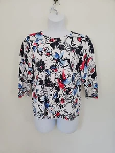 CJ Banks Multicolor Cardigan Button Sweater Crew Neck 3/4 Sleeve Size X 14W - Picture 1 of 12