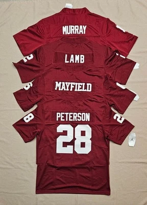 Oklahoma Sooners NCAA Jerseys! Peterson, Mayfield, Lamb, Murray! FAST SHIPPING - Image 1 of 4