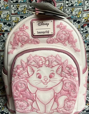 Mini Mochila Loungefly Disney The Aristocats Marie Rosa Floral Repujado Nueva con Etiquetas2025 Foto 1 de 4