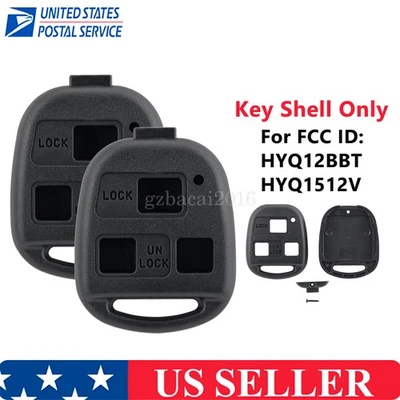 2 For 2000 2001 2002 2003 Lexus ES300 Remote Key Fob Shell Case Without Blade - Image 1 of 4