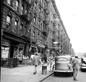 Vintage Negative Photo Buildings Stores Street Scene Harlem New York Signs - Picture 1 of 1
