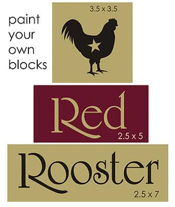 3 piezas Plantilla Gallo Rojo Cocina de Campo Estrella Familia Granja Hágalo Usted Mismo Carteles Artesanales - Imagen 1 de 6