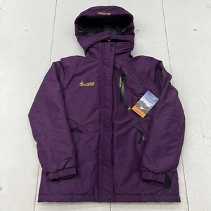 Moerdeng Purple Outdoor Winter Coat Faux Fur Lined Detachable Hood Womens S NEW - Picture 1 of 12