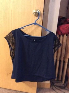 Adore Me Crop Top, Large, Navy Blue - Picture 1 of 4