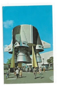 Cartolina d'epoca NY Fiera Mondiale 1964 US SPACE PARK Saturno V Rocket Tail - Foto 1 di 2