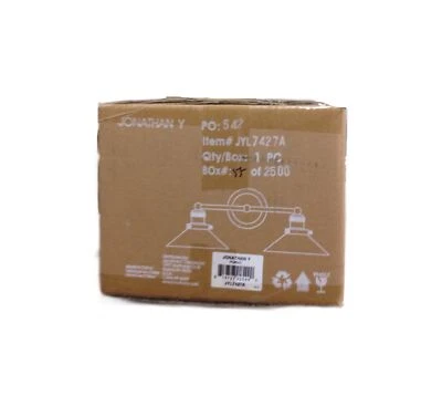 JONATHAN Y July 17.5 in. 2-Light Metal Oil Rubbed Bronze Vanity Light JYL7427A