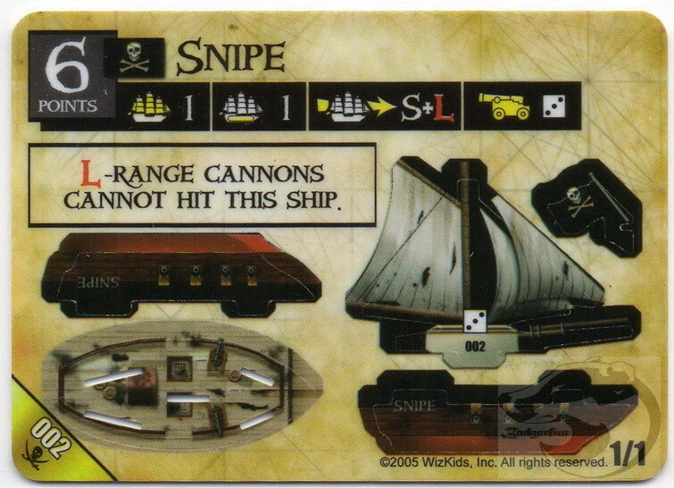 Wizkids Pirates Pocketmodel - Snipe (Ship) PofSMU 002 Rare - Image 1 of 1