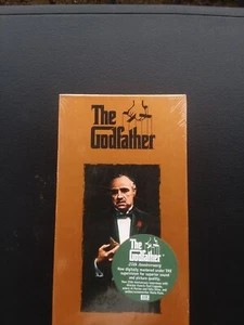 The Godfather 8049 Factory sealed 2 VHS Tapes Orange Box Black Fonts 25th Anniv - Picture 1 of 6
