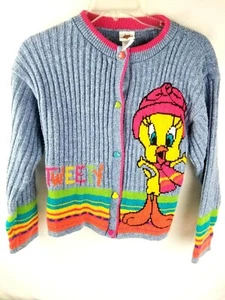 Vintage Looney Tunes Girl's Tweety Bird Knit Sweater Size 10/12 - Picture 1 of 5