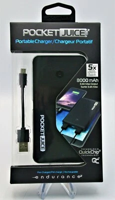 Tzumi 8000 mAh PocketJuice Endurance Portable Battery Pack Charger Dual USB 5X - Image 1 of 2
