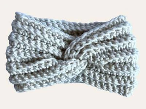 Pearl White -Crochet headband for girl or woman, boho style color headband, - Picture 1 of 10