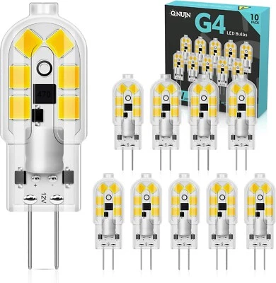 QNUJN G4 LED Bulbs 2W 200Lm 6000K Cool White Non Dimmable Pack of 10 - Image 1 of 3