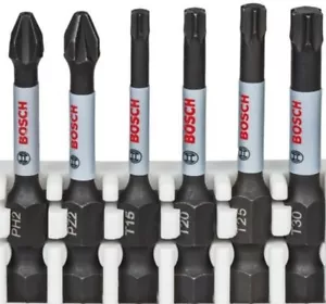 6-tlg Bosch Impact Bitset Bitsatz Torx 50mm T15 20 25 30 + Kreuz Schlagschrauber - Bild 1 von 1