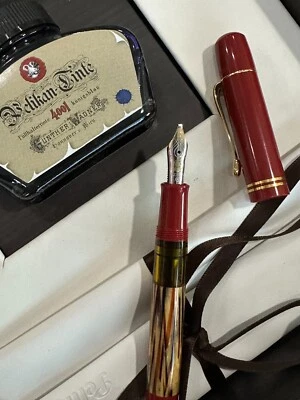 Pluma Estilográfica Pelikan Edición Especial M101N Rojo Carey - IB NİB Foto 1 de 4