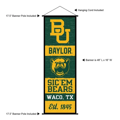Baylor University Bears Room Banner Poster Art Canvas Cover