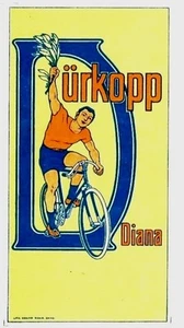 Póster Original Vintage BICICLETAS DURKOPP DIANA c.1935 Etiqueta - Imagen 1 de 1