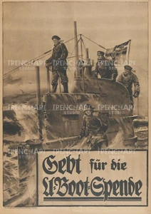 U-Boot Deutsches U-Boot Propaganda Poster Druck WW1 WWI Marine Flagge U-Boot Krieg - Bild 1 von 1