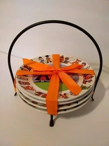 Halloween Goblins Dessert Plates By Ursula Dodge For Signature, Kids In Costumes - Picture 1 of 10