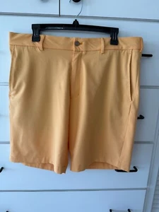Herren Walter Hagen Kollektion vorne flach Golfshorts 36 Taille 9" senf - Bild 1 von 2