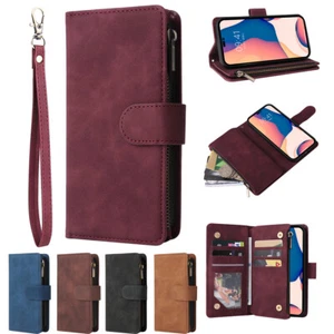 Luxury Zip Wallet Case Cover for iPhone 16 15 14 13 11 Pro Max XS XR 8 7 6s Plus - Picture 1 of 17