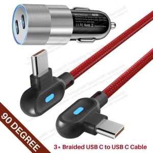 Dual Type C 40W Fast Car Charger PD USB-C Cable For iPhone 16 15 Pro Max Plus LG - Picture 1 of 17