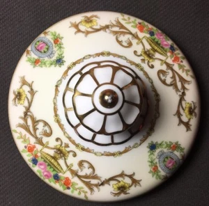 Vtg. Noritake Arabella Covered Sugar Bowl Pink Roses Blue Medallion Gold Trim - Picture 1 of 7