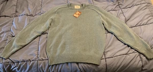 Vintage Scottish Spun Wool Sweater Blueish Green Campus Emo Grandpa Style NWT - Picture 1 of 6