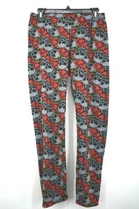 Just Cozy Damen Totenkopf Rosenmuster Hose Stretch Taille Stretch flauschig innen 14 - Bild 1 von 6